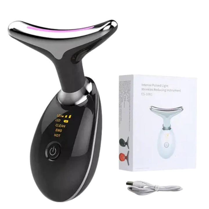 Stornfield anti-wrinkle facial massager with LED light therapy for face and neck