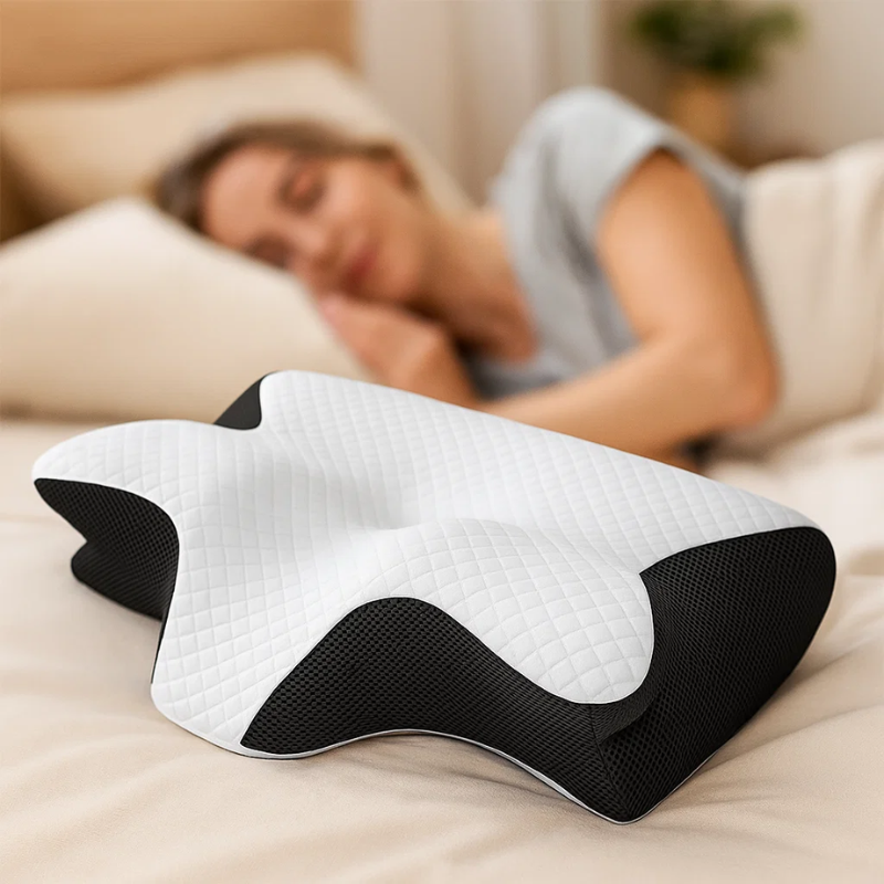 Stornfield | Memory Foam Cervical Pillow | Ergonomic 2-in-1 Design for Neck Pain Relief & Comfortable Sleep