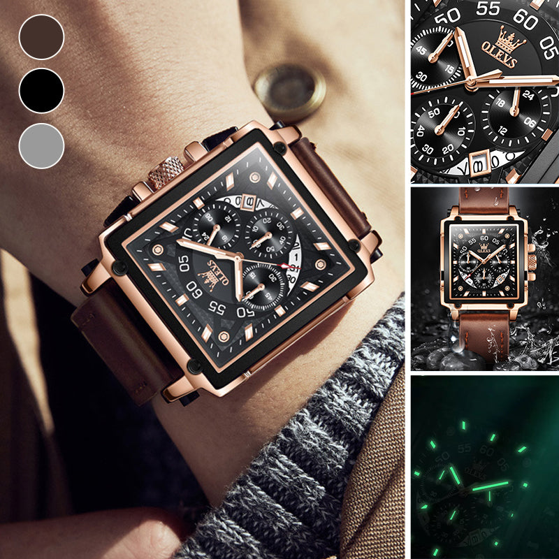 Olevs® Luminous Luxury Square Business Automatic Mechanical Watch | Stornfield