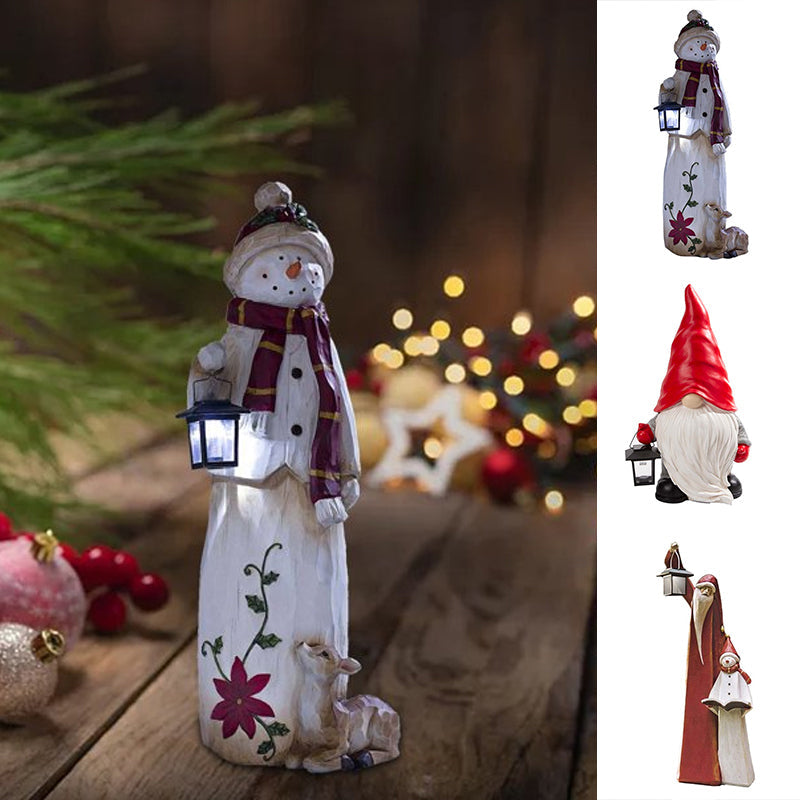 Woodland Snowman with Solar Lantern | Stornfield