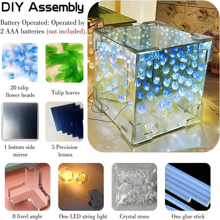 3D Tulip DIY Flower Cube Night Lamp | Stornfield