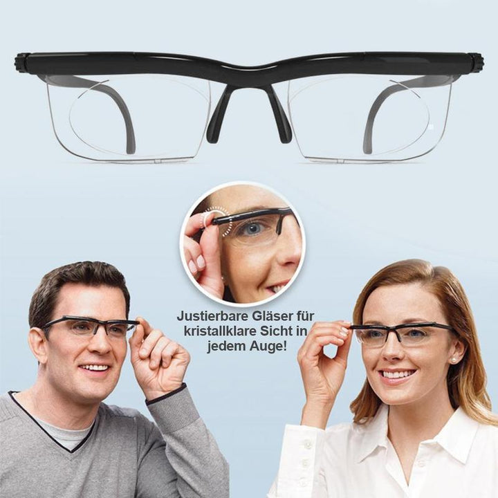 Focusing Reading Glasses Unisex | Adjustable Zoom Lens | Black