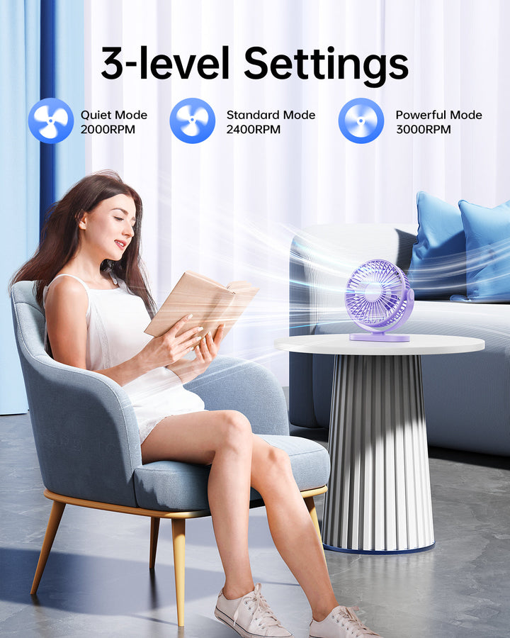 2-in-1 Hook & Desk Fan - 3-Speed with 360° Rotation | Stornfield