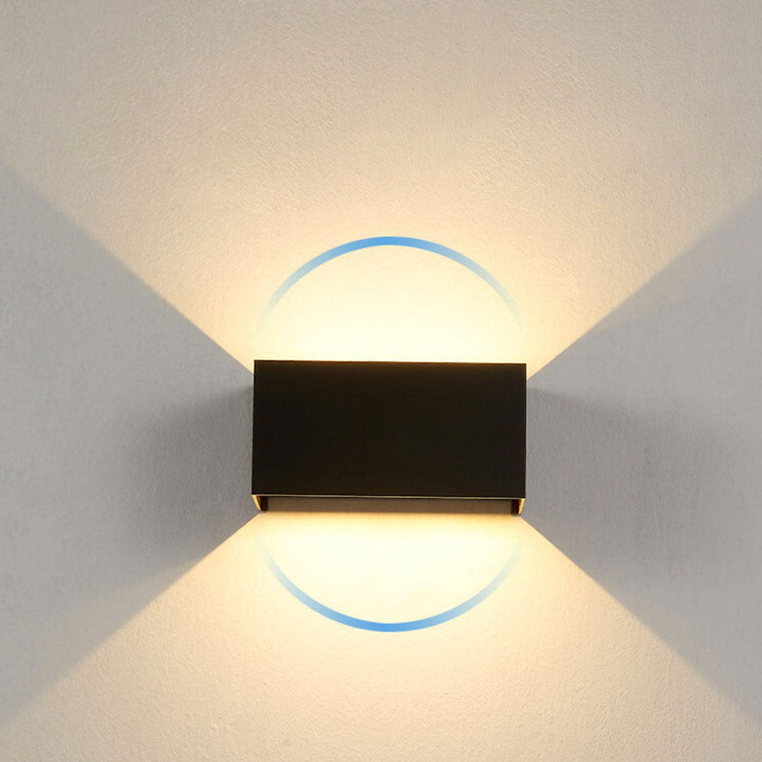 Modern Outdoor Waterproof Rectangular LED Up and Down Illuminated Outdoor Wall Sconce Lamp | Stornfield