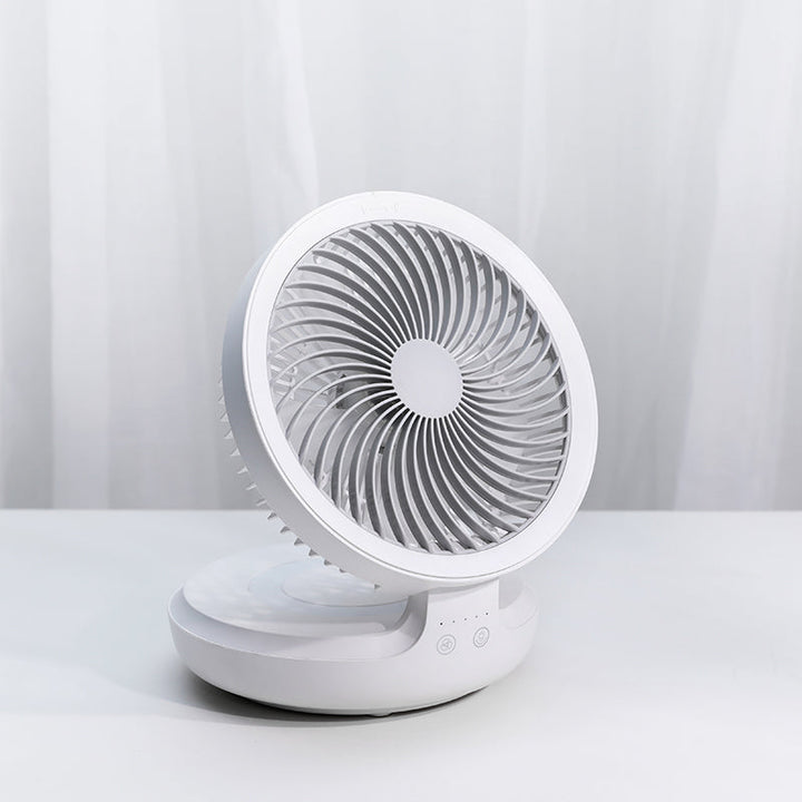 Rechargeable Foldable Desktop Fan, with Four Modes, Night Light and Adjustable Angle, for Study, Sleep, Work and Outdoors | Stornfield
