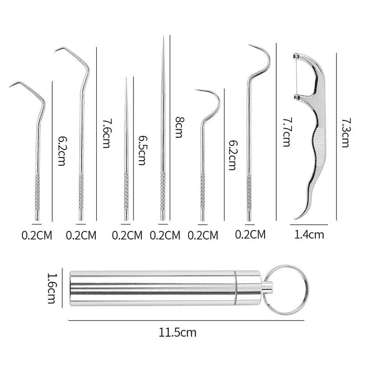 Stainless Steel Toothpick Set (7 pieces) | Stornfield