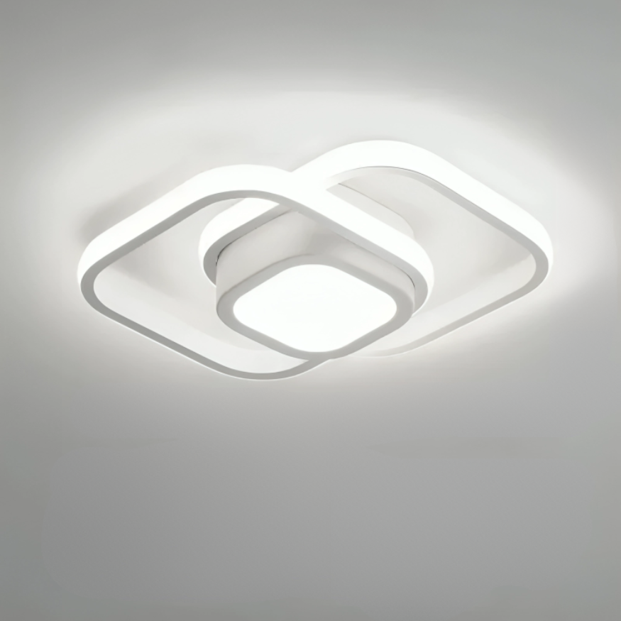 Modern LED Ceiling Lamp 18W | Creative Design with 2 Rings | Energy-Efficient Lighting for Living Room & Office 24 cm | Stornfield