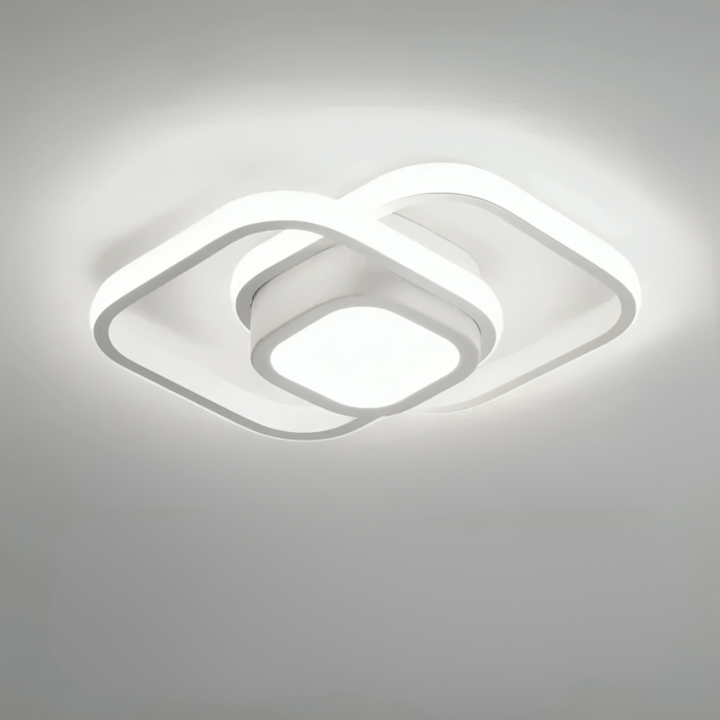 Modern LED Ceiling Lamp 18W | Creative Design with 2 Rings | Energy-Efficient Lighting for Living Room & Office 24 cm | Stornfield