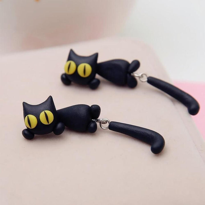 Unique Cat Earrings Yellow Eyes | Stornfield
