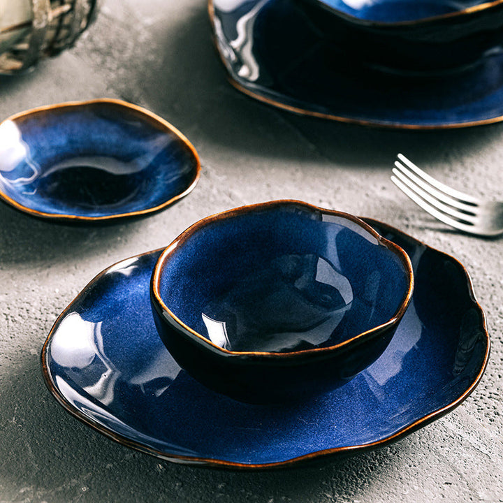 Ocean Waves Deep Blue Plate | Stornfield