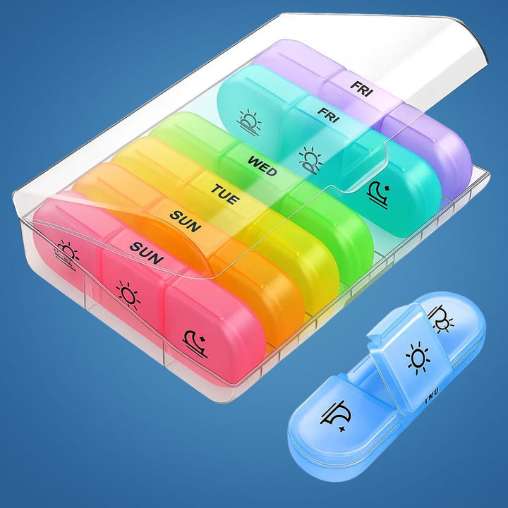 MediTrack | Weekly Pill Organizer – Improves Medication Adherence - Large and Easy-Open Compartments – Durable and BPA-Free – Travel & Seniors Stornfield