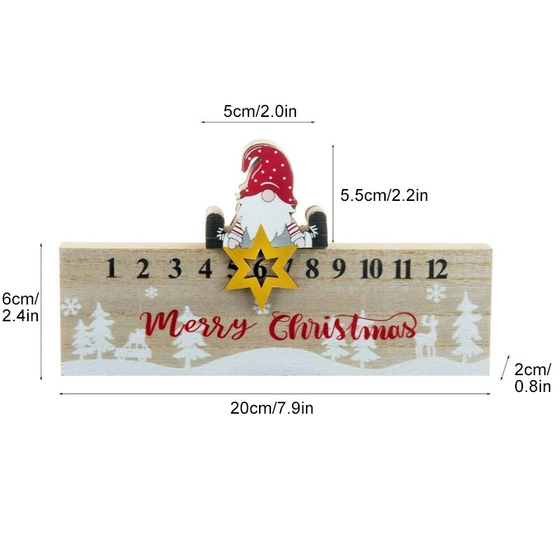 Christmas Toys Wooden Mobile Santa Claus Calendar Ornament | Stornfield