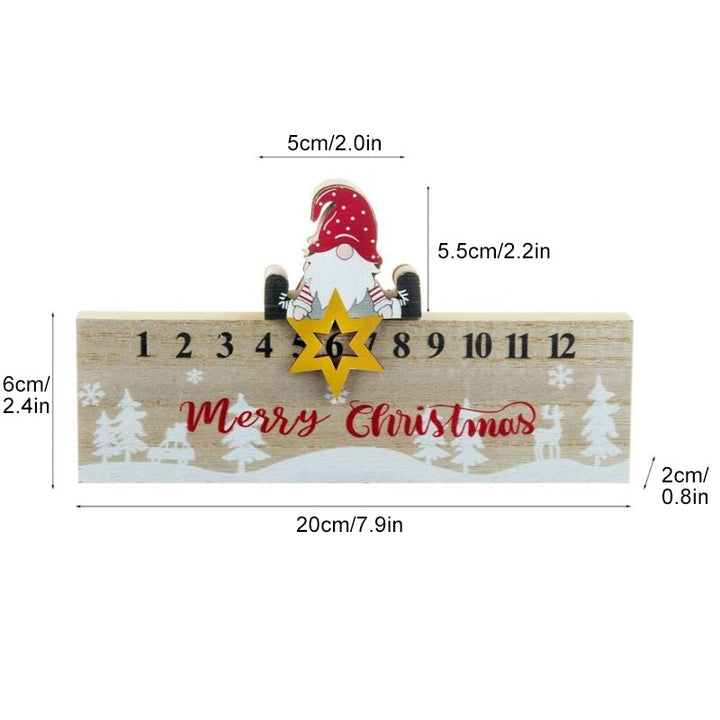Christmas Toys Wooden Mobile Santa Claus Calendar Ornament | Stornfield