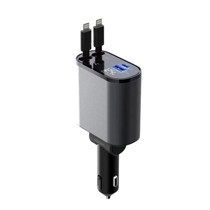 4-in-1 Car Charger with Retractable Cable | Stornfield