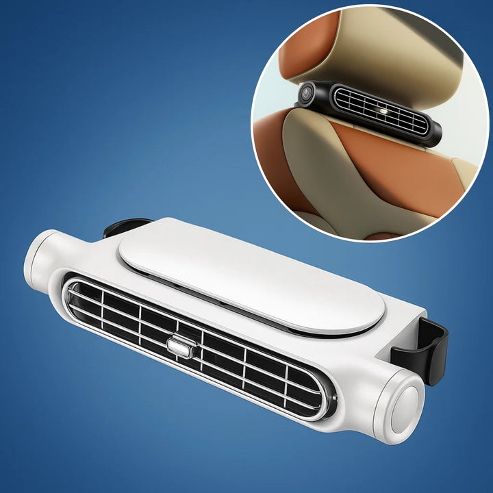 CoolDrive | USB Car Seat Cooling Fan - 3 Speed Adjustable - Quiet USB Powered - Velcro Headrest Clip for Drivers Passengers Pets Stornfield