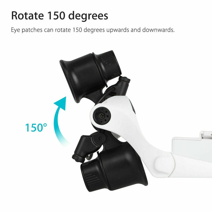Stornfield | Head Magnifier Crown 8 Lenses LED Light Jeweler Glasses