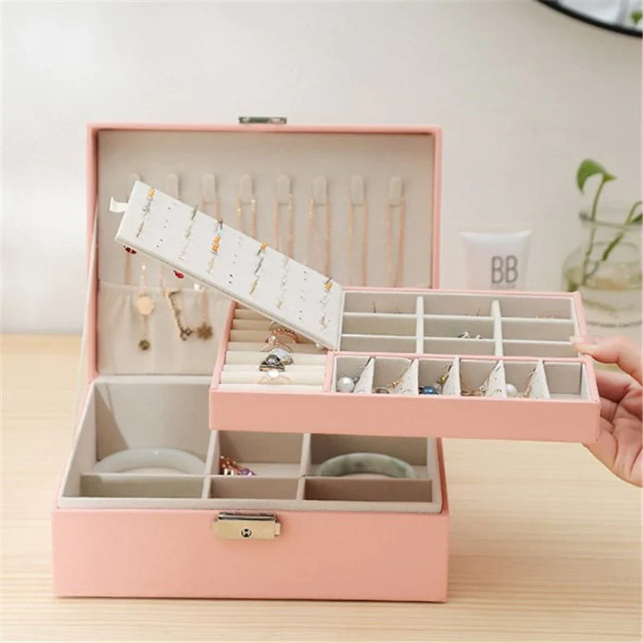 Premium Leather Double Layer Stornfield Jewelry Box