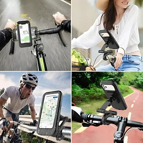 SafeRide Waterproof Phone Holder – 360° Rotatable for Bike and Rainy Weather | Stornfield