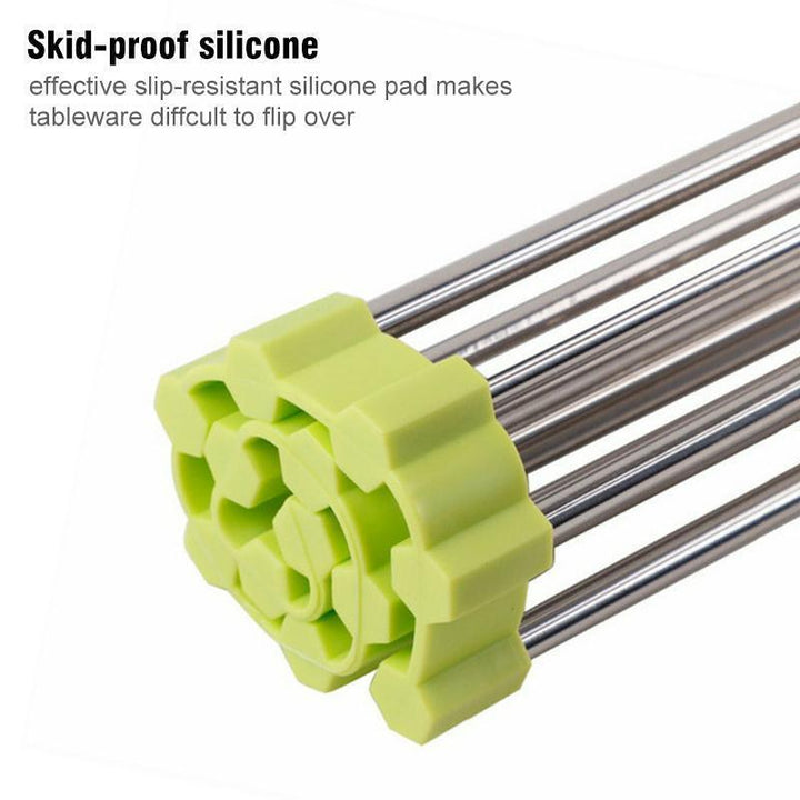 Stainless steel dish rack, rollable, foldable | Stornfield