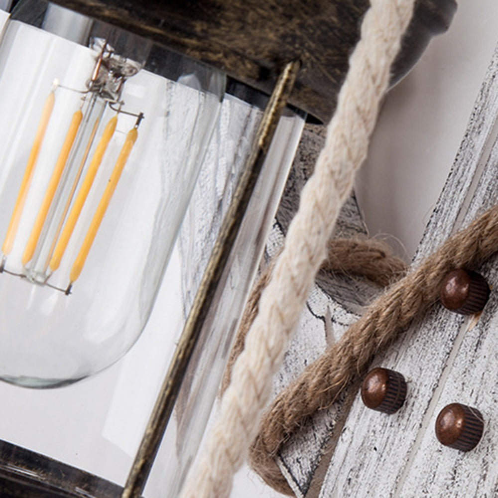 Stornfield | Vintage Anchor LED Wall Light - Industrial Metal and Wood for Dining Room/Living Room