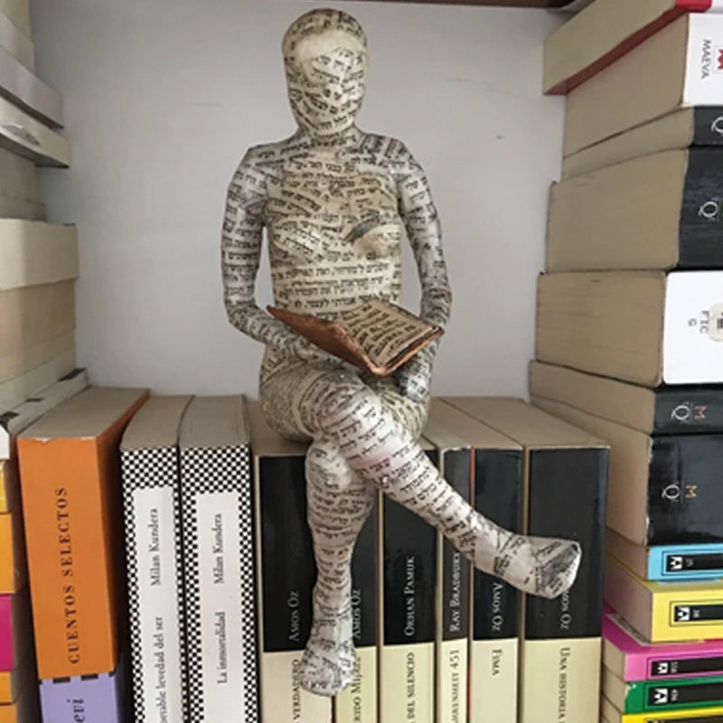 Resin Modern Reading Woman Statue Ornament in The Shape of a Scholar | Stornfield