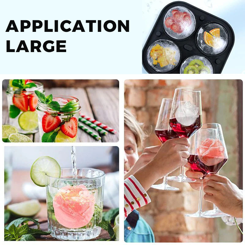 Large pink ice cube tray with 4 compartments | Stornfield