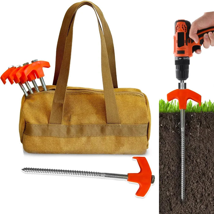 Stornfield | 8" Screw Tent Pegs - Screwable Ground Anchors