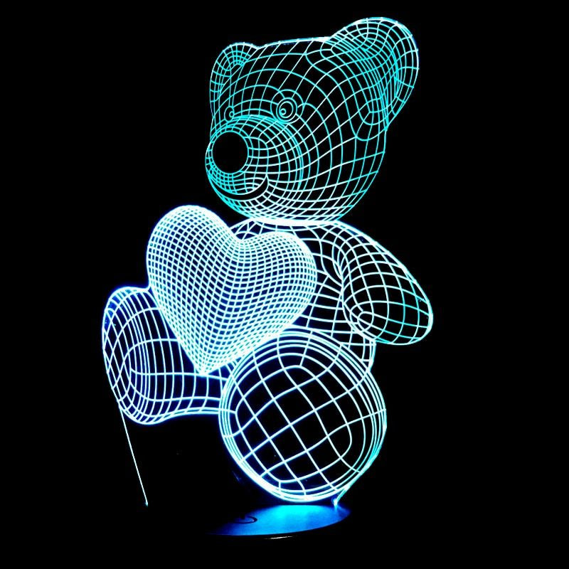 3D Love Bear Night Light Stornfield