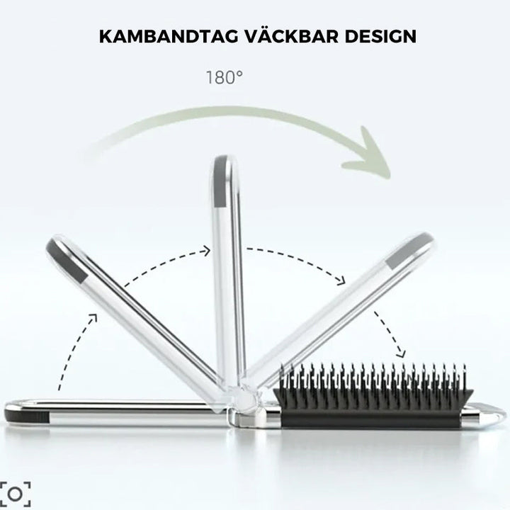 Stornfield | Flex Mirror Travel Hair Brush | Foldable & Compact | Convenient Hair Styling On the Go