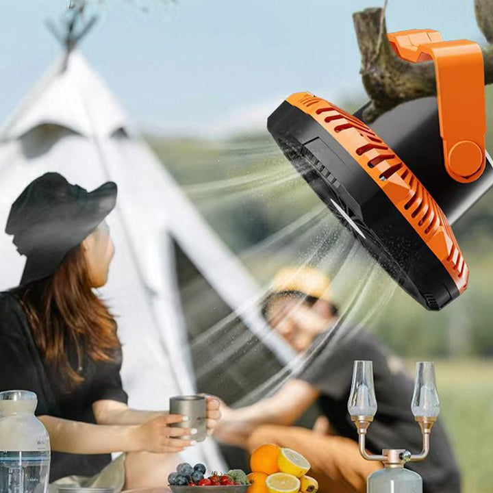 Portable camping fan with LED light | Stornfield