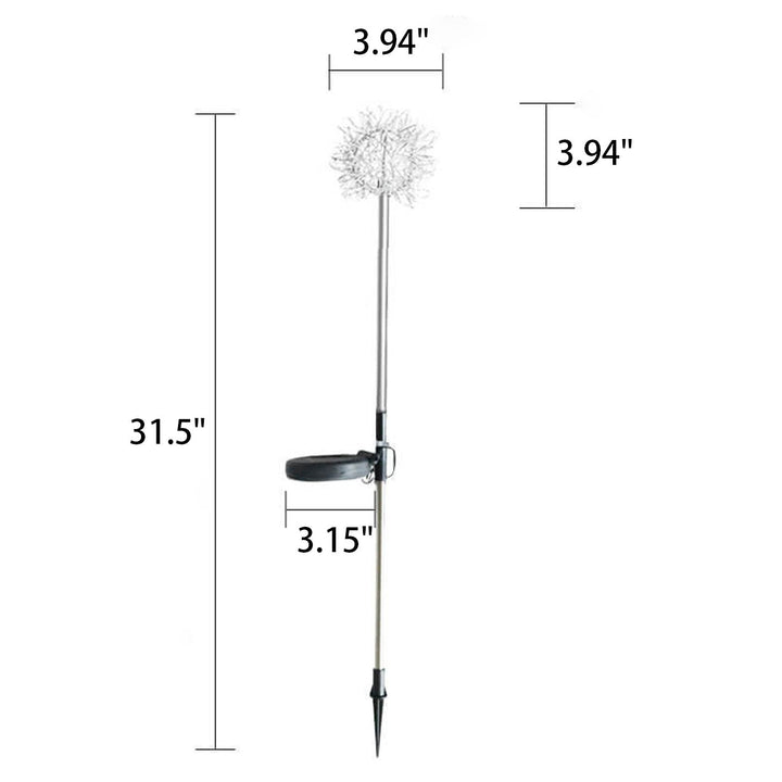 Solar Dandelion Aluminum Wire Globe Light LED Outdoor Waterproof Luminous Garden Insert Ground Landscape Light | Stornfield