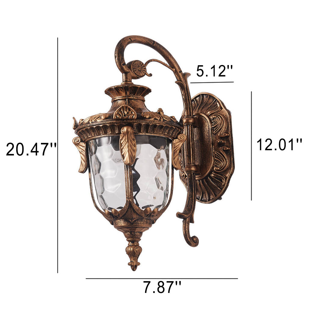 European Deluxe Lantern Outdoor Waterproof 1-Light Wall Sconce Lamp | Stornfield