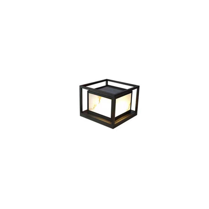 Modern Solar Square Chinese Outdoor Column Head Light LED Lawn Landscape Light | Stornfield