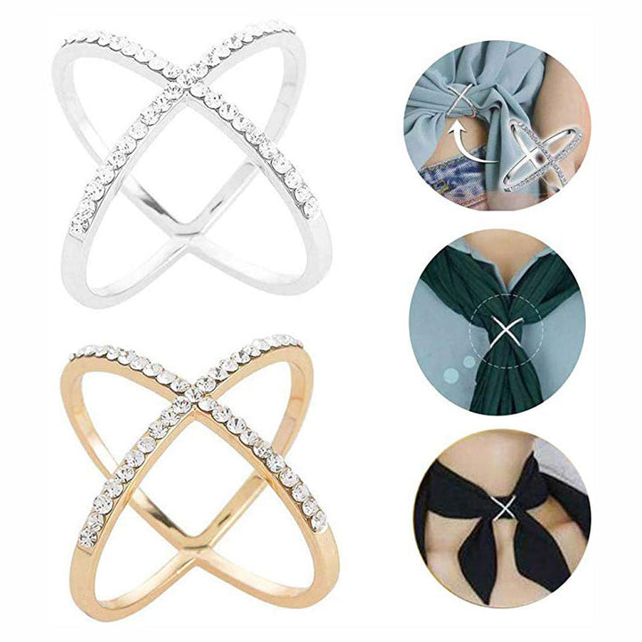 Scarf Loop Ring Rhinestone Embedded | Stornfield
