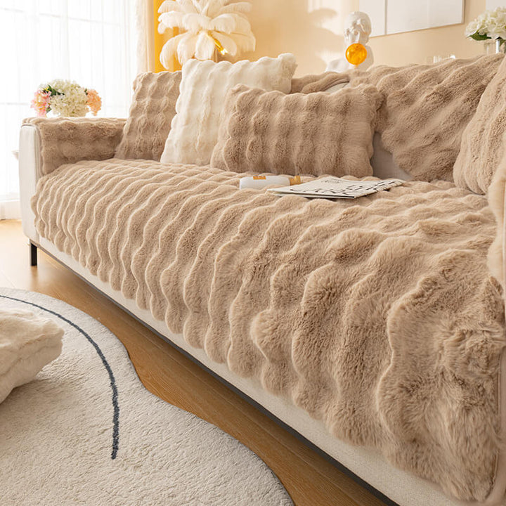 Ultra-soft rabbit plush sofa cushions for cozy elegance | Stornfield