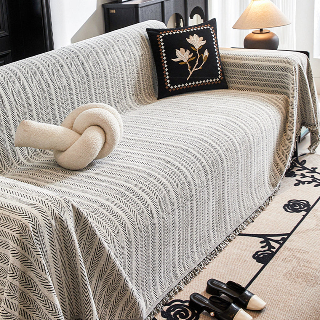 Herringbone Pattern Sofa Cover - Modern, Stylish & Durable Sofa Protection | Stornfield