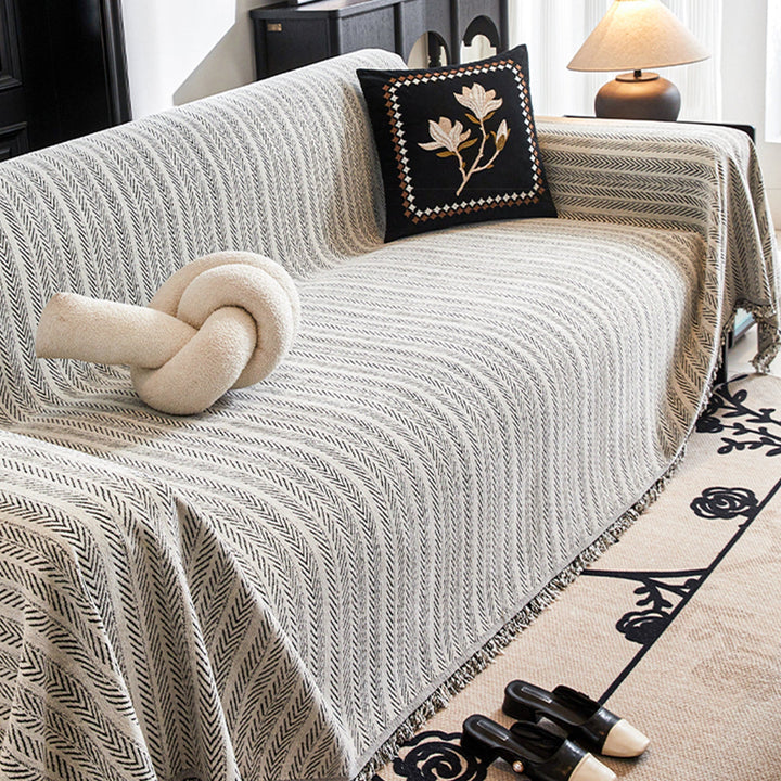 Herringbone Pattern Sofa Cover - Modern, Stylish & Durable Sofa Protection | Stornfield