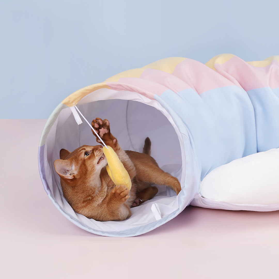 Candy Cloud Cat Tunnel – Soft, Cozy, and Playful | Stornfield