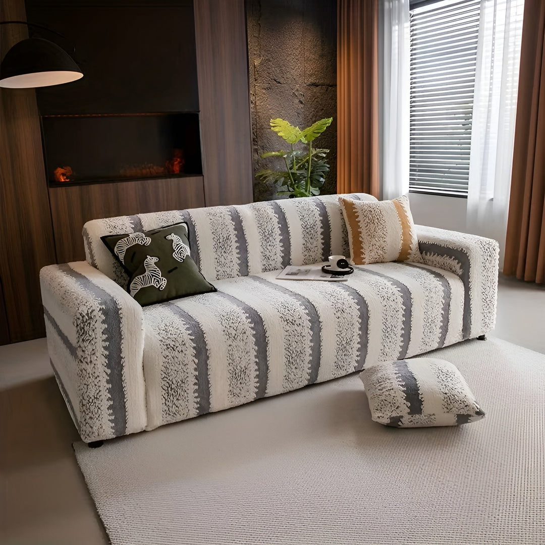 Plush sofa cover (2 pieces) – Soft, warm and decorative | Protects your sofa stylishly | Stornfield