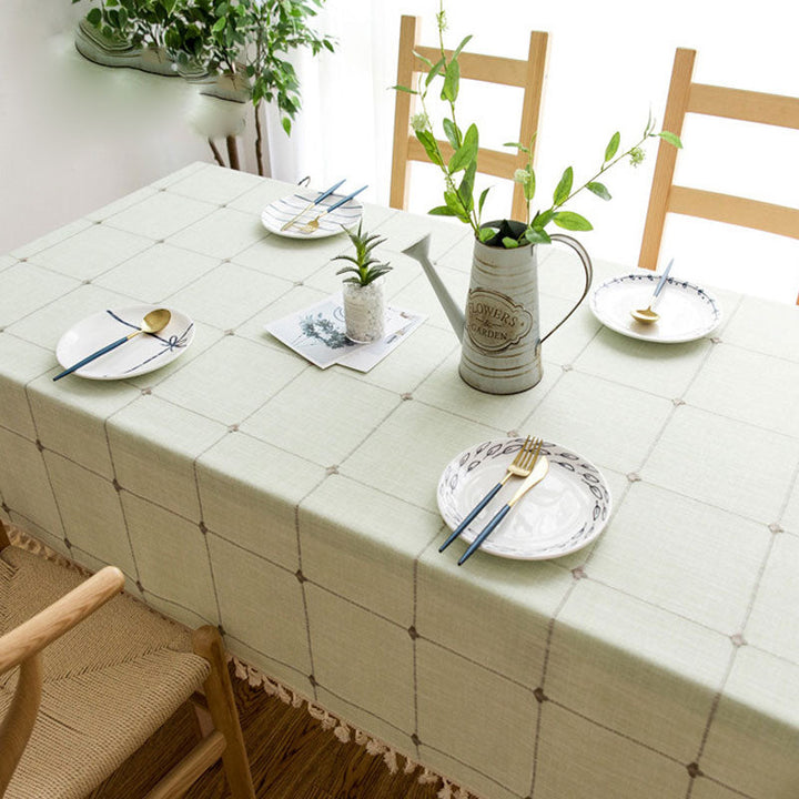 Stornfield | Rectangular Waterproof Oil-proof Wrinkle-Resistant Cotton Linen Tablecloth for Kitchen Dining Room Buffet Party