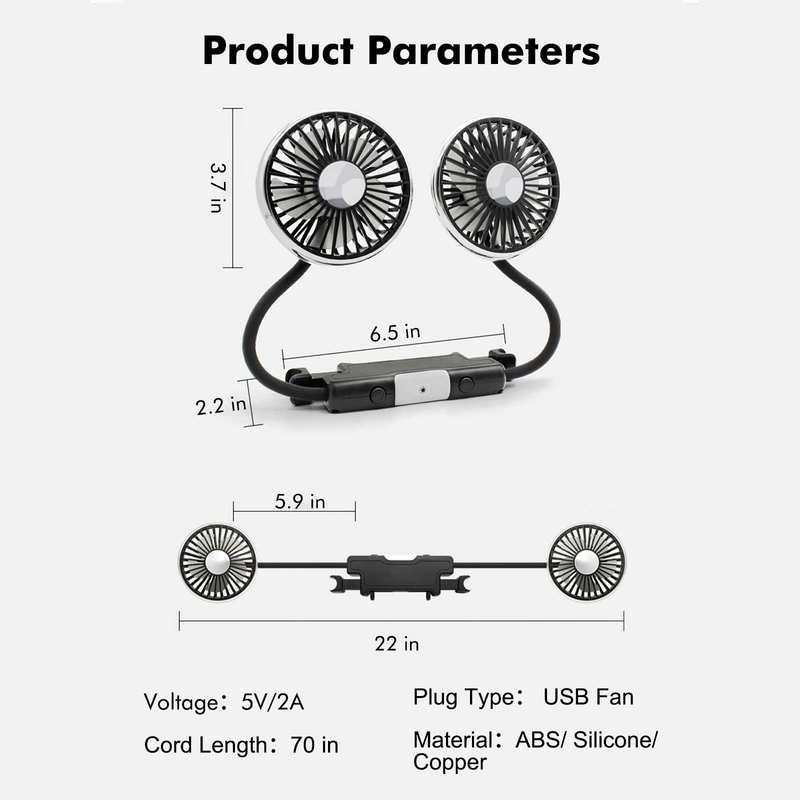 Summer Dual-Head USB Hose Fan | Stornfield
