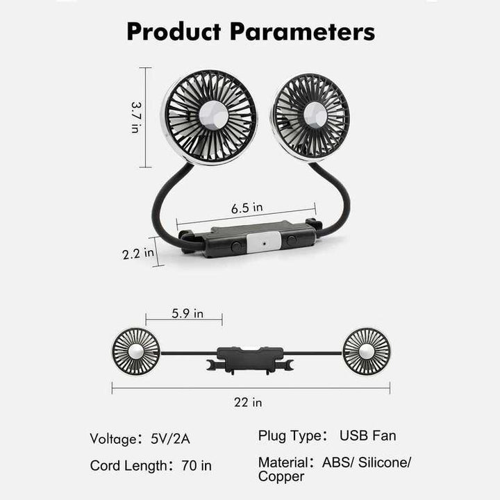 Summer Dual-Head USB Hose Fan | Stornfield