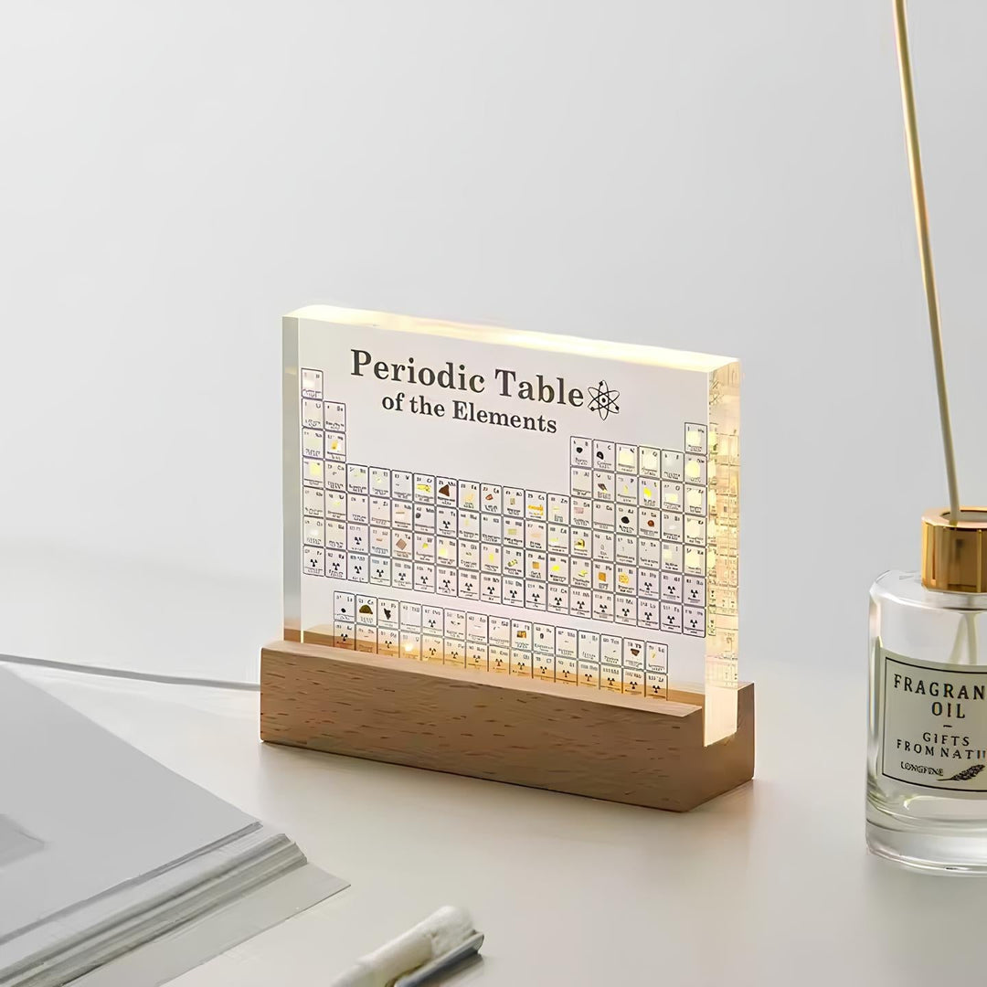Illuminated Periodic Table with Real Elements - Elementa | Stornfield