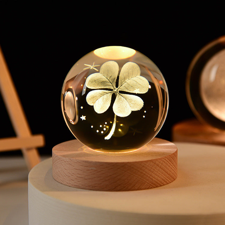 Stornfield | Galaxy Crystal Table Lamp LED 3D Planet Moon Night Light Kids Room Decor Party Birthday Gifts for Children