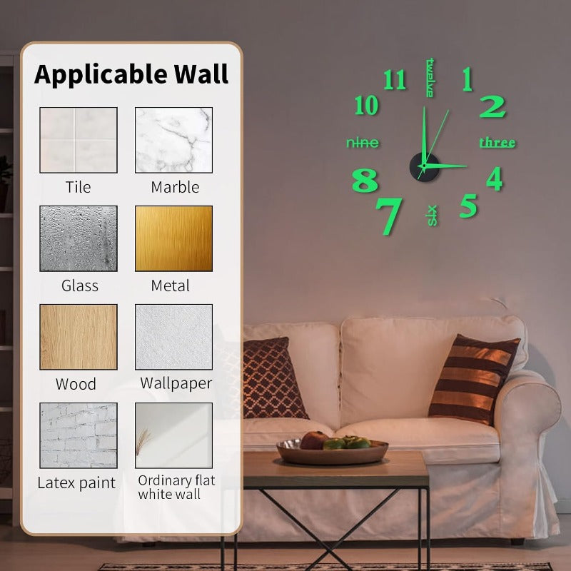 Stornfield Luminous Frameless 3D Wall Clock