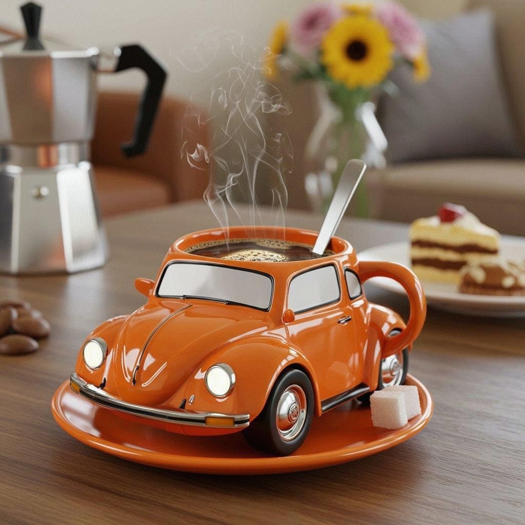 RetroAuto Ceramic Mug – Unique 3D Design for Coffee & Tea | Stornfield