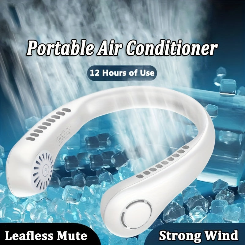 1pc Portable Neck Fan Electric Wireless Fan Rechargeable USB Mini Fan Bladeless Personal Fan Hanging Neck Cooler For Outdoor Sports | Stornfield
