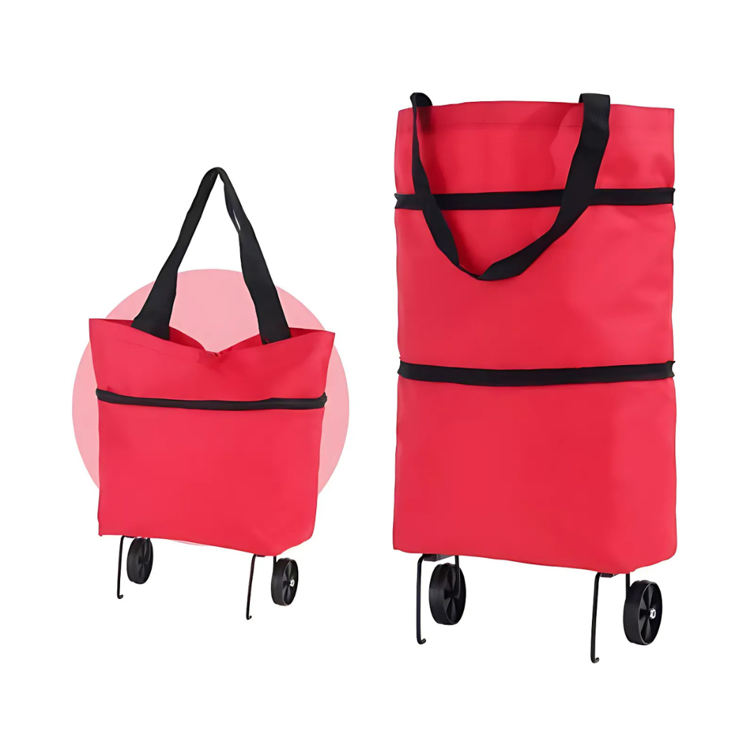 Foldable shopping trolley with expandable wheels | Stornfield