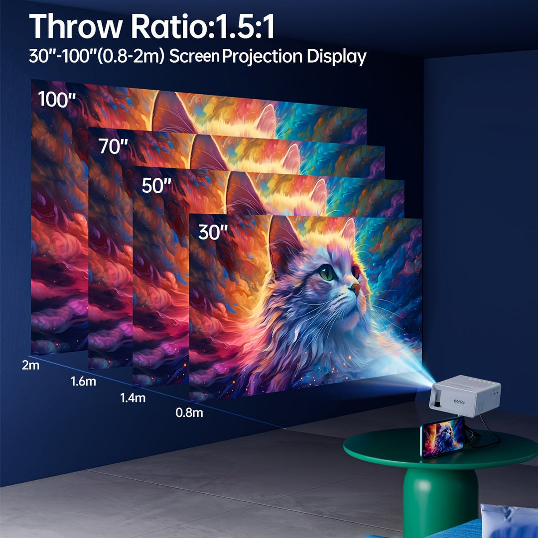 Stornfield | Ultra-Bright Mini Projector 3000 Lumen – Portable, HDTV & USB, Ideal for Home Cinema & Outdoors!