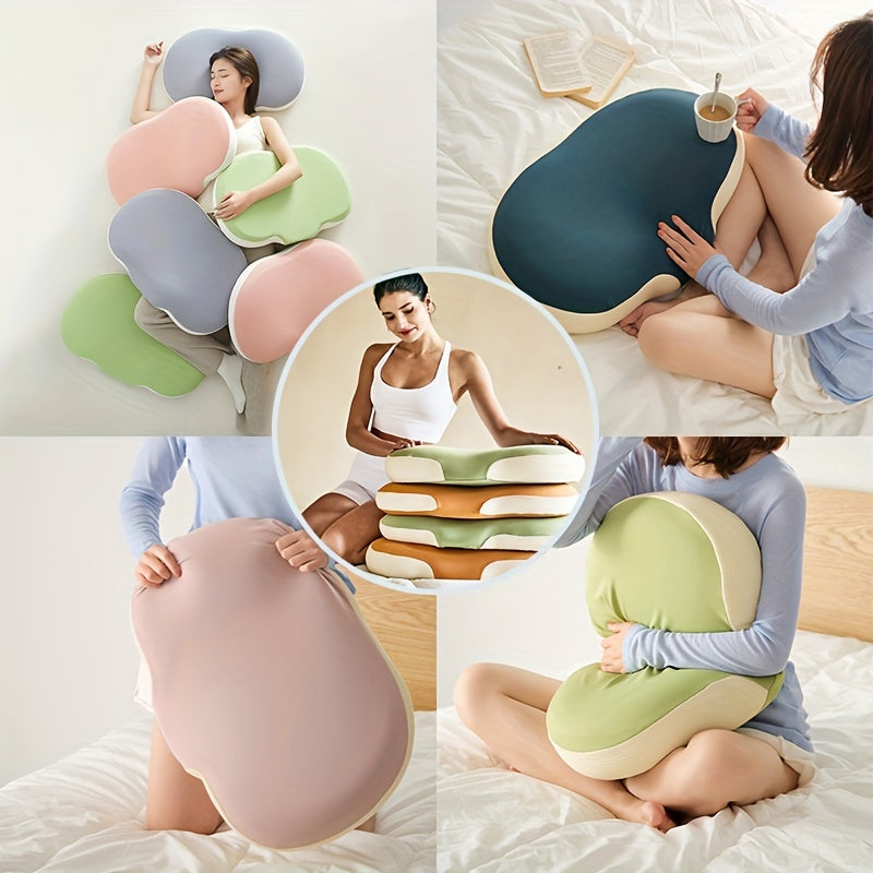 1pc Oval Macaron Pillow Cervical Memory Foam Pillow, Cooling Bed Pillow For Sleeping - Neck Pillows For Pain Relief Sleeping, Contour Support Ergonomic Pillow For Side Back Stomach Sleepers Using High And Low Partition | Stornfield